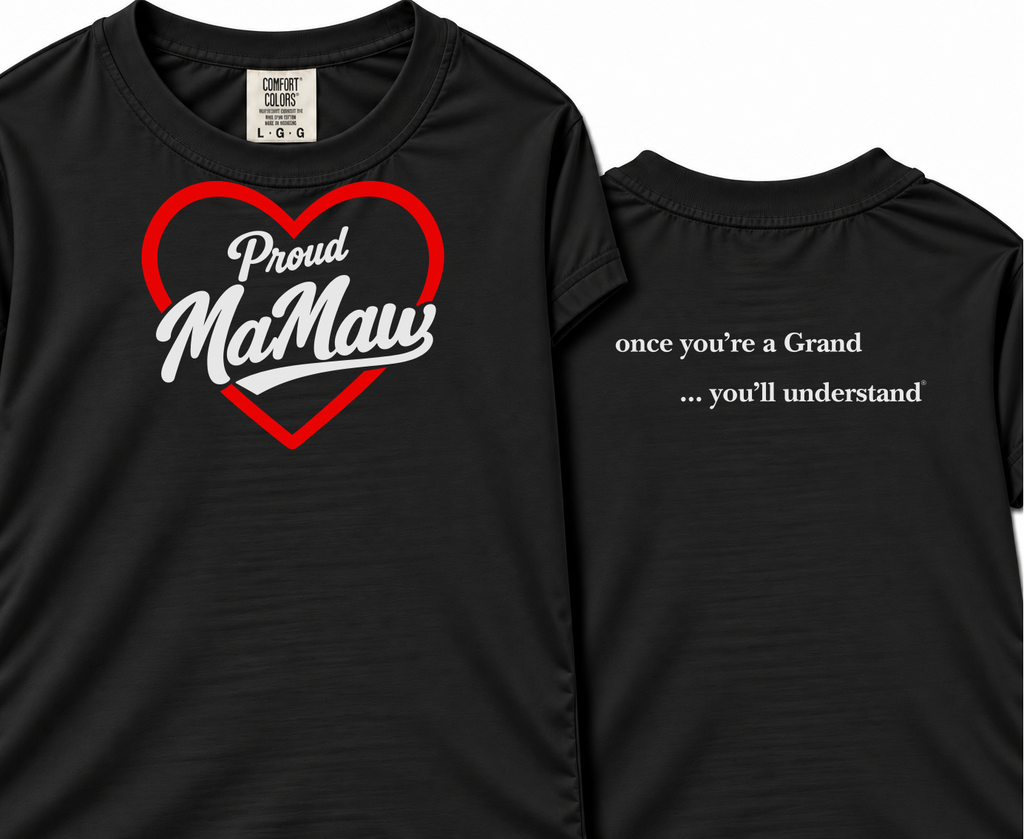 Proud Grand Signature® Proud Grand Name | Front-Back |Black & White Shirts