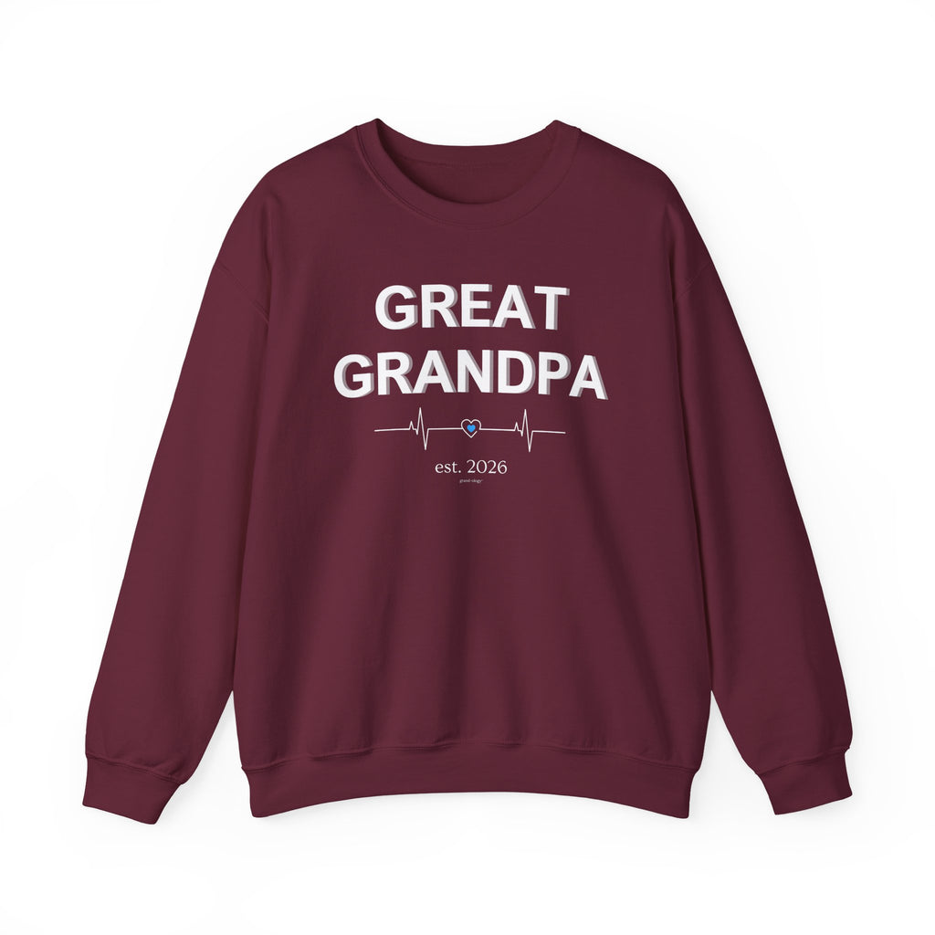 TEST-Great Grandpa Est. 2026-Sweatshirt-Gildan-Front Only    (add pink heart design to use  listing)